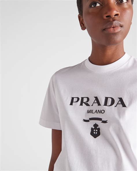 prada embroidered tshirt|Prada men' s t shirts.